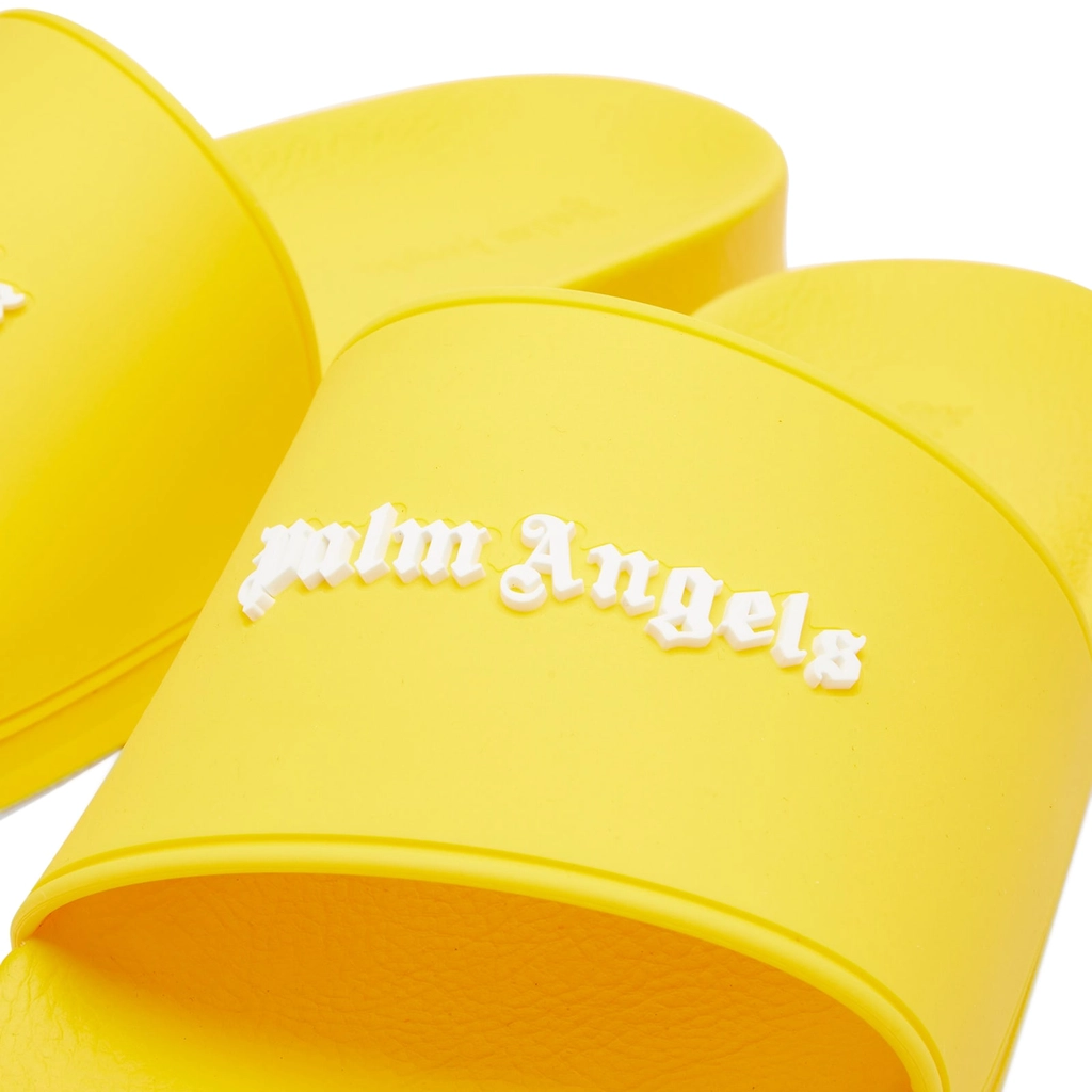 Palm Angels Men's Classic Logo Pool Slide Yellow